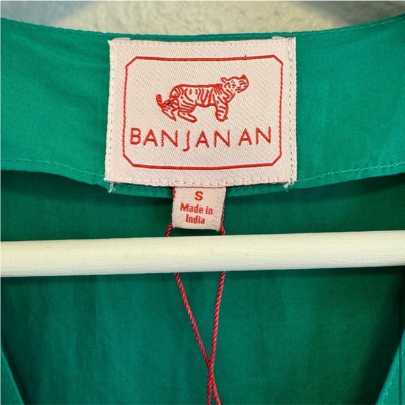 NWT Banjanan Franklin poplin flounce maxi dress in pine. Size S. - Picture 6 of 6